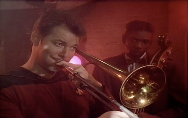 Riker loves to play the sad trombone